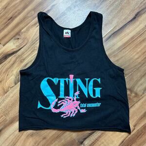 Vintage Sting Fatal Encounter cut-off Tank Top Size Medium